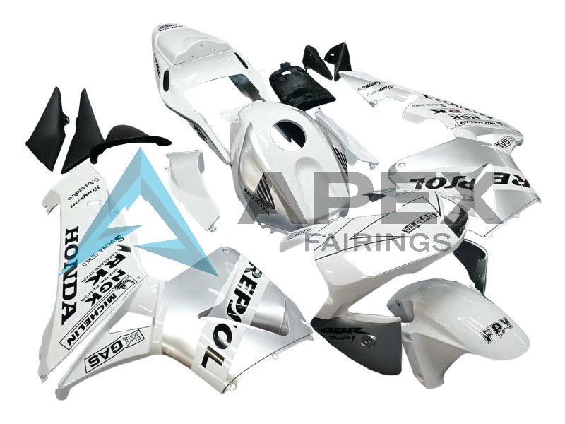 White Silver Black Repsol - Honda CBR600RR (2003-2004) ABS Fairings | Apex Fairings — view 2
