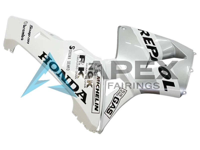 White Silver Black Repsol - Honda CBR600RR (2003-2004) ABS Fairings | Apex Fairings — view 4