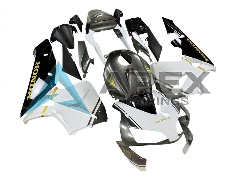 White Yellow Grey Black - Honda CBR600RR (2003-2004) ABS Fairings | Apex Fairings — view 2