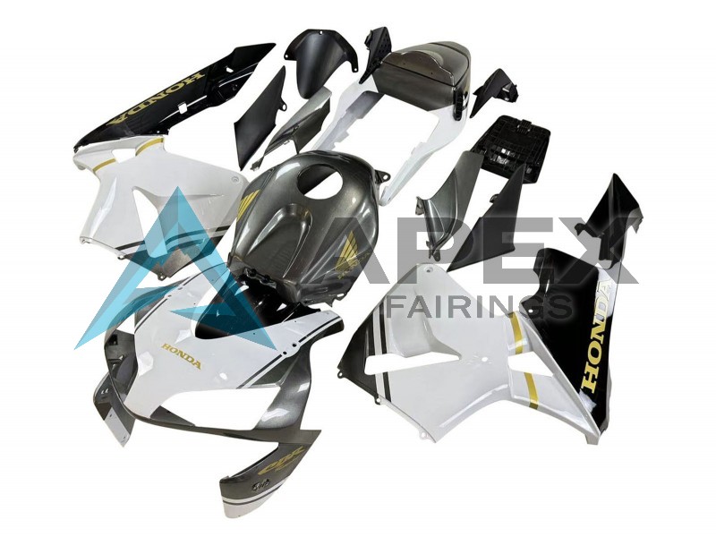 White Yellow Grey Black - Honda CBR600RR (2003-2004) ABS Fairings | Apex Fairings — view 3