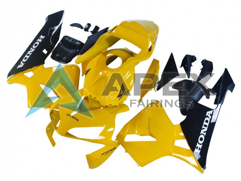 Yellow Glossy Black - Honda CBR600RR (2003-2004) ABS Fairings | Apex Fairings — view 3