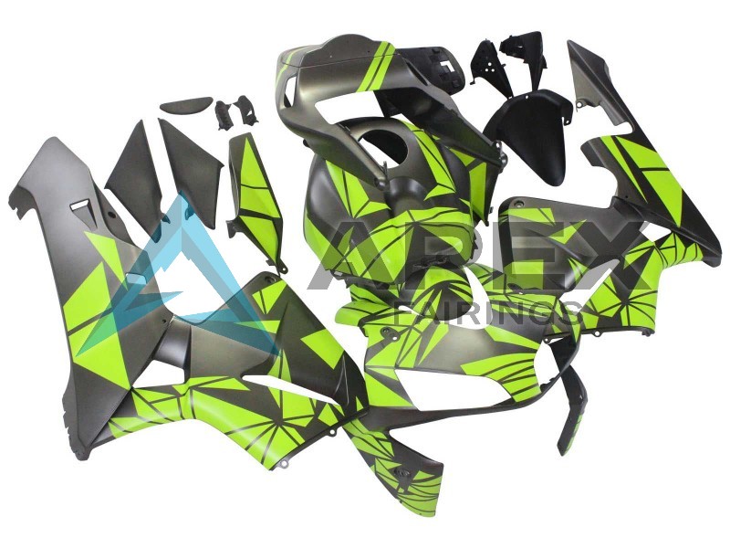 Yellow Matte Black - Honda CBR600RR (2003-2004) ABS Fairings | Apex Fairings — view 3