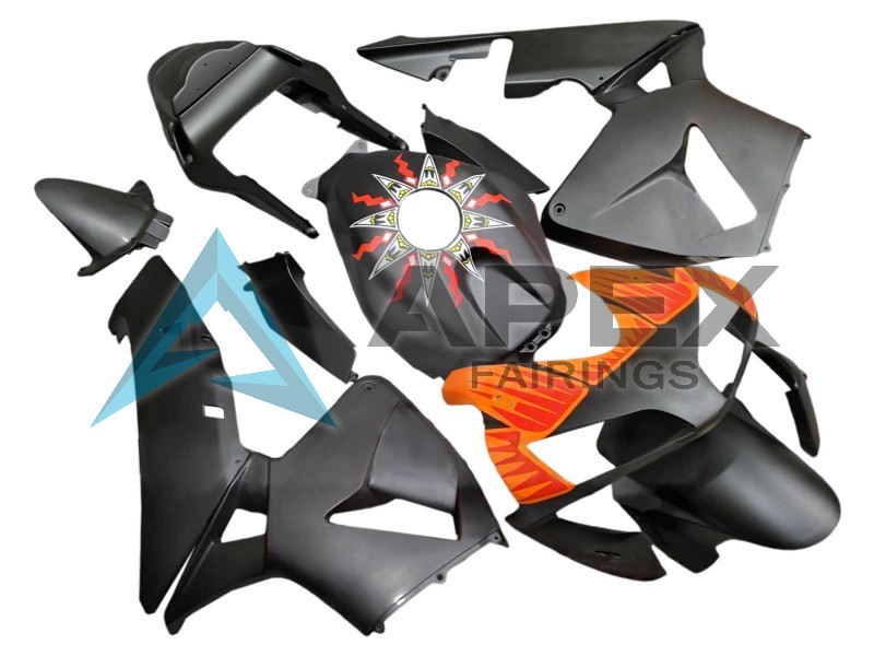 Matte Black Orange - Honda CBR600RR (2003-2004) ABS Fairings | Apex Fairings — view 2