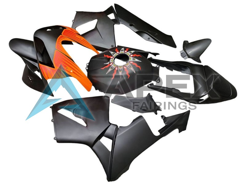 Matte Black Orange - Honda CBR600RR (2003-2004) ABS Fairings | Apex Fairings — view 3