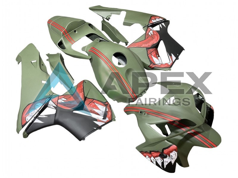 Green Red Shark - Honda CBR600RR (2005-2006) ABS Fairings | Apex Fairings — view 2