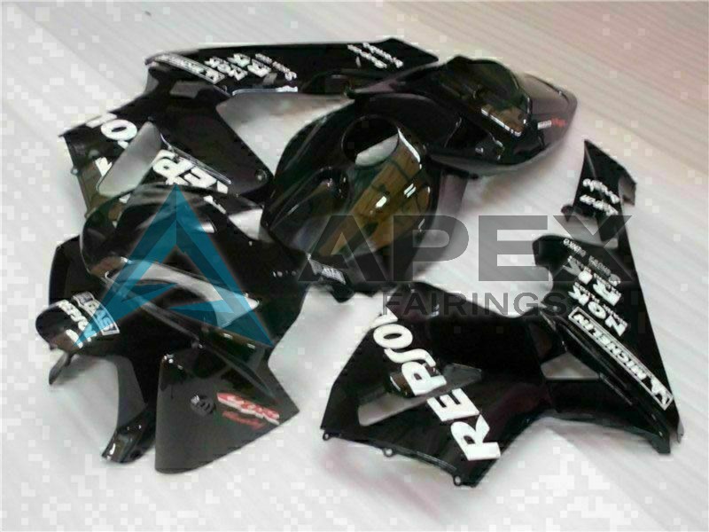 Black Repsol - Honda CBR600RR (2005-2006) ABS Fairings | Apex Fairings — view 2