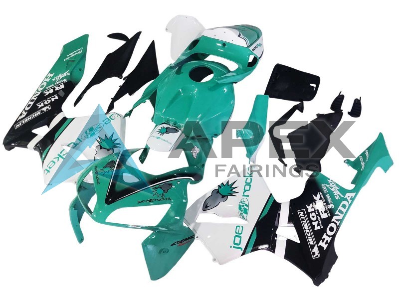Light Green White Glossy Black JoeRocket - Honda CBR600RR (2005-2006) ABS Fairings | Apex Fairings — view 3
