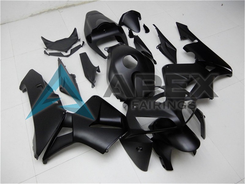 Matte Black - Honda CBR600RR (2005-2006) ABS Fairings | Apex Fairings — view 2