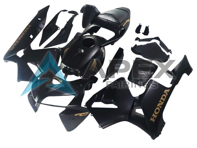 Matte Black - Honda CBR600RR (2005-2006) ABS Fairings | Apex Fairings — view 3