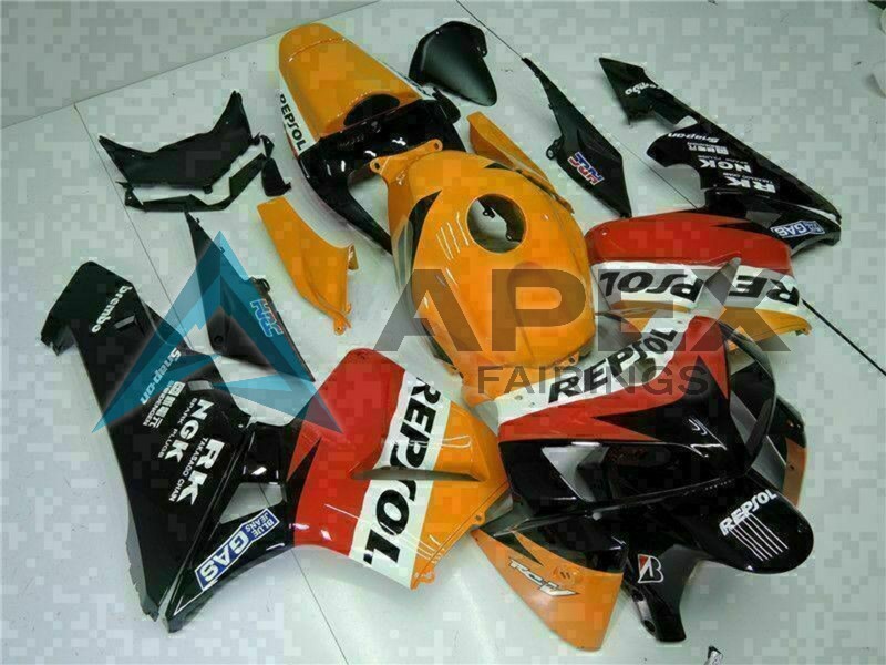 Orange White Red Black Repsol - Honda CBR600RR (2005-2006) ABS Fairings | Apex Fairings — view 3