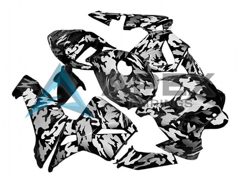 Black White Grey Camouflage - Honda CBR600RR (2005-2006) ABS Fairings | Apex Fairings — view 4