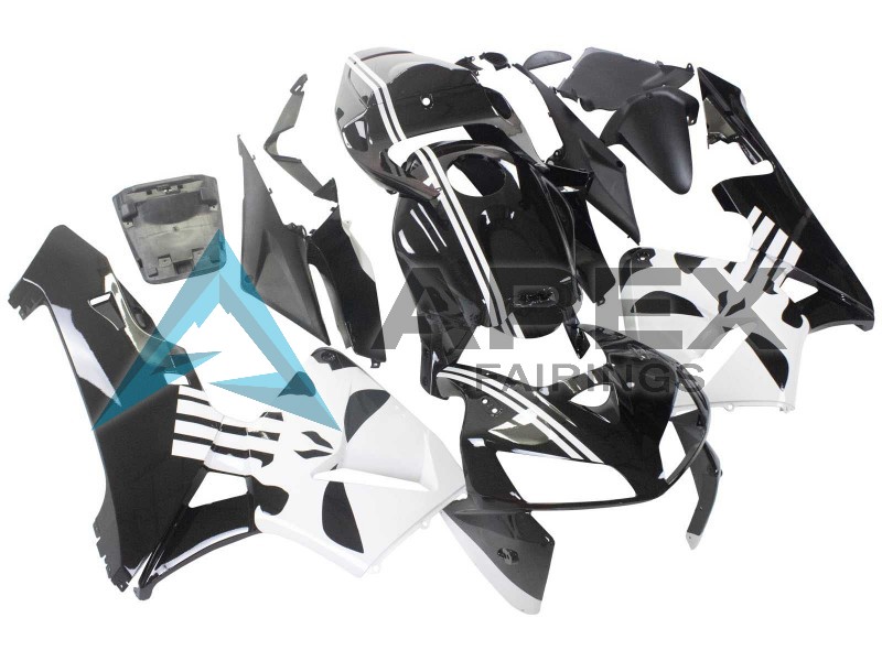 Black White - Honda CBR600RR (2005-2006) ABS Fairings | Apex Fairings — view 2