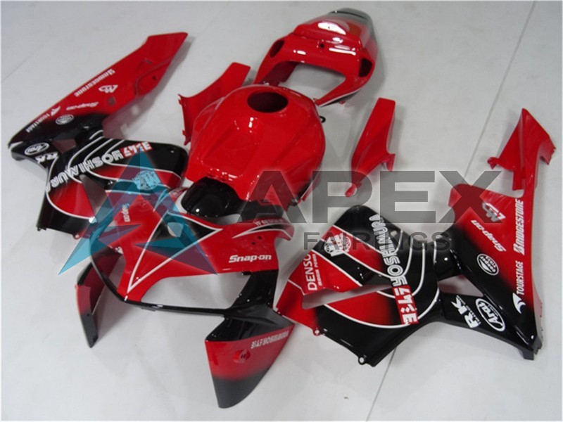 Red Black  - Honda CBR600RR (2005-2006) ABS Fairings | Apex Fairings — view 2