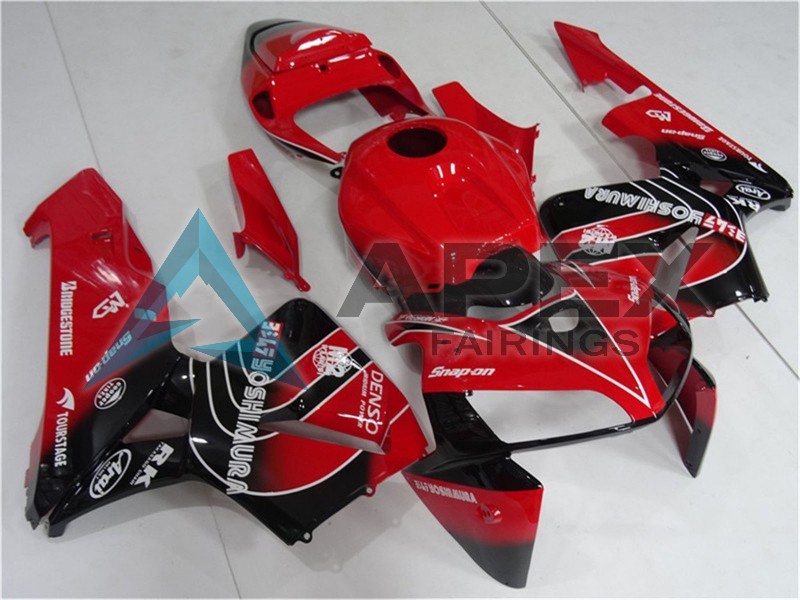 Red Black  - Honda CBR600RR (2005-2006) ABS Fairings | Apex Fairings — view 3