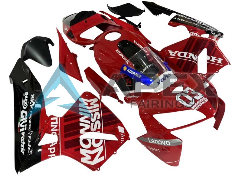 Red Black Valsir 03 - Honda CBR600RR (2005-2006) ABS Fairings | Apex Fairings — view 3