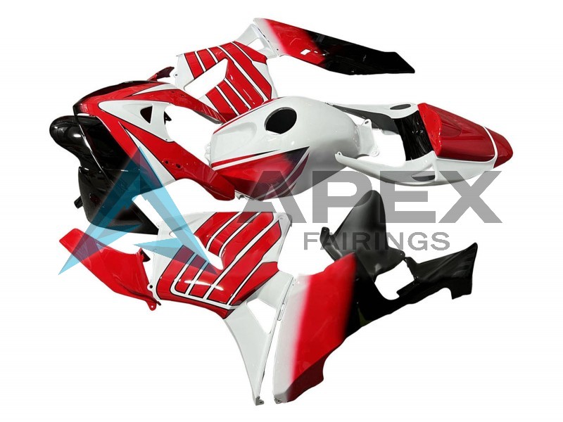 Red White Black - Honda CBR600RR (2005-2006) ABS Fairings | Apex Fairings — view 3