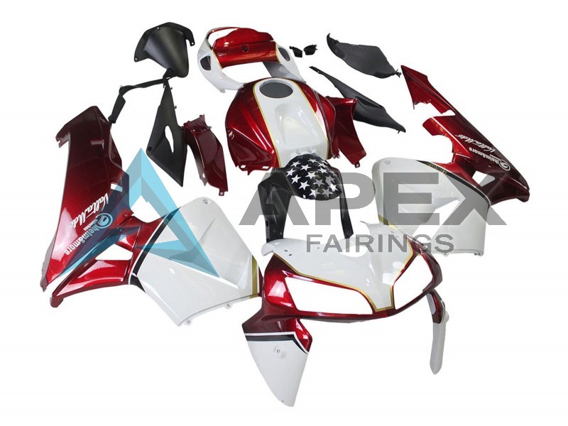 Red White Black  - Honda CBR600RR (2005-2006) ABS Fairings | Apex Fairings — view 2