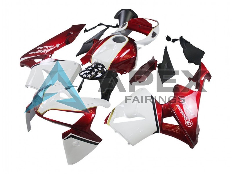 Red White Black  - Honda CBR600RR (2005-2006) ABS Fairings | Apex Fairings — view 3