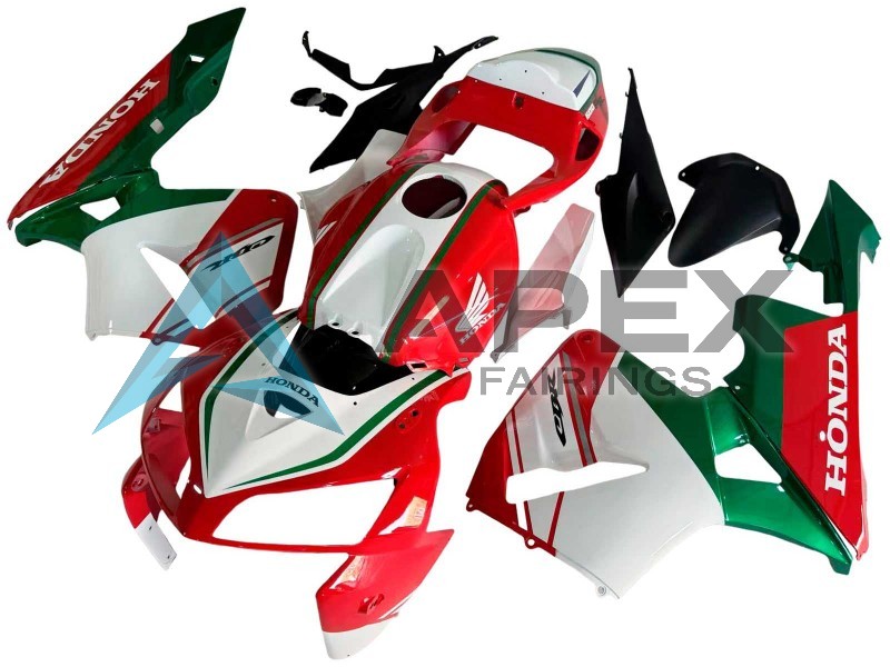 Red White Green - Honda CBR600RR (2005-2006) ABS Fairings | Apex Fairings — view 2