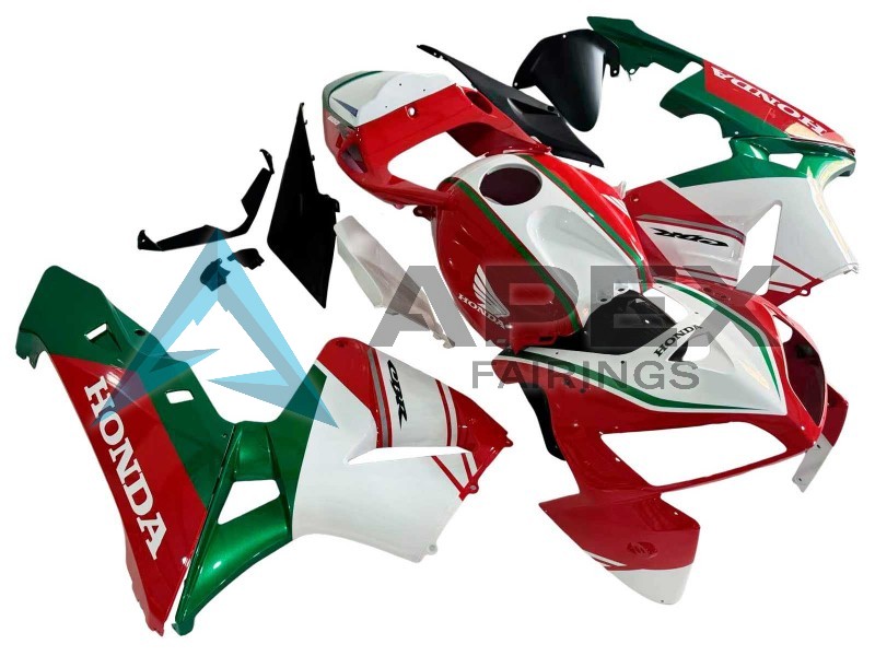 Red White Green - Honda CBR600RR (2005-2006) ABS Fairings | Apex Fairings — view 3