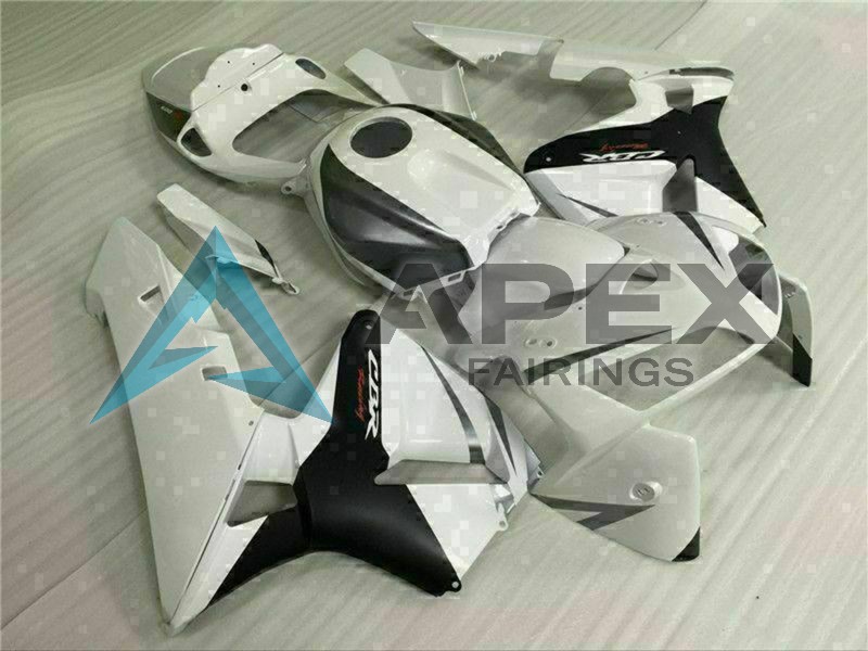 White Black - Honda CBR600RR (2005-2006) ABS Fairings | Apex Fairings — view 2