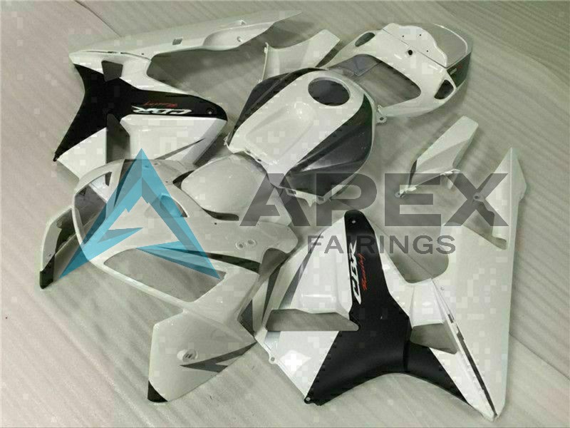 White Black - Honda CBR600RR (2005-2006) ABS Fairings | Apex Fairings — view 3