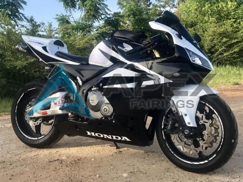 White Black - Honda CBR600RR (2005-2006) ABS Fairings | Apex Fairings — view 4