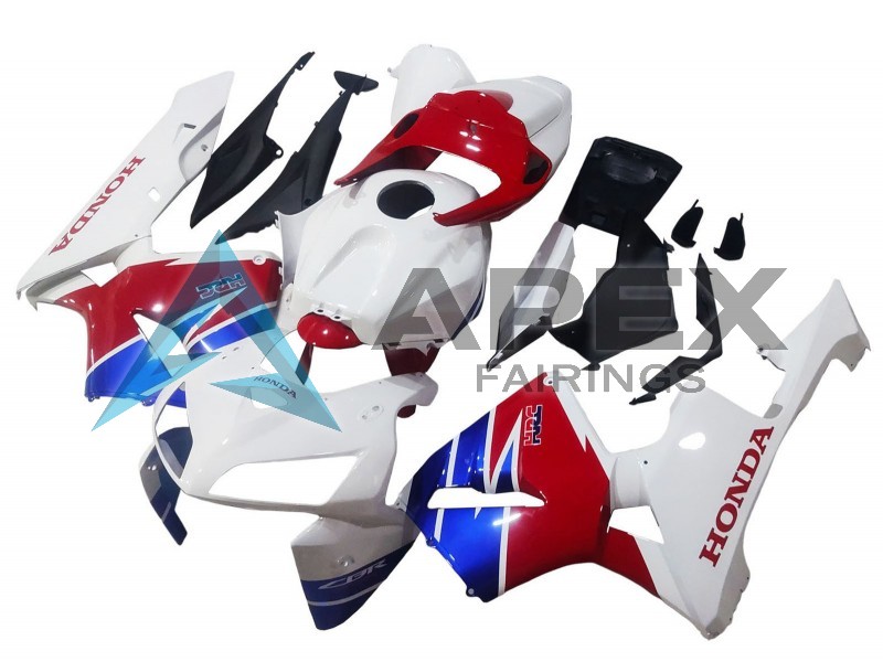 White Blue Red - Honda CBR600RR (2005-2006) ABS Fairings | Apex Fairings — view 3