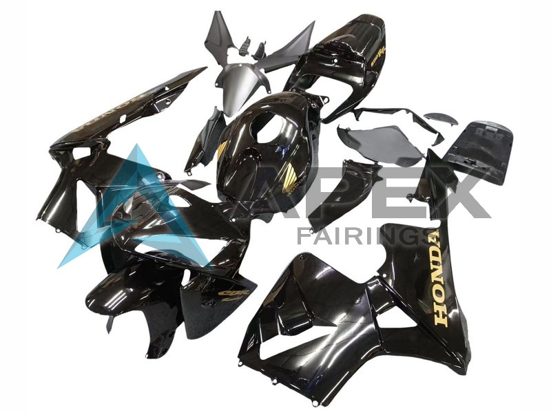 Black with Gold Logo - Honda CBR600RR (2005-2006) ABS Fairings | Apex Fairings — view 2