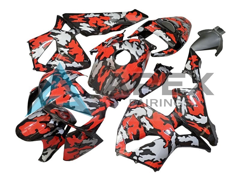 Black with Red Grey Camouflage - Honda CBR600RR (2005-2006) ABS Fairings | Apex Fairings — view 4