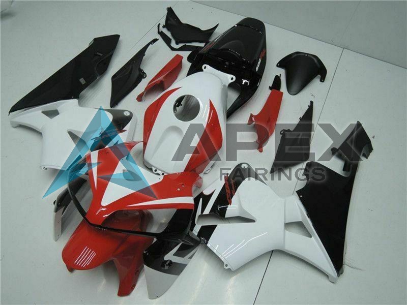 White Red Black  - Honda CBR600RR (2005-2006) ABS Fairings | Apex Fairings — view 2