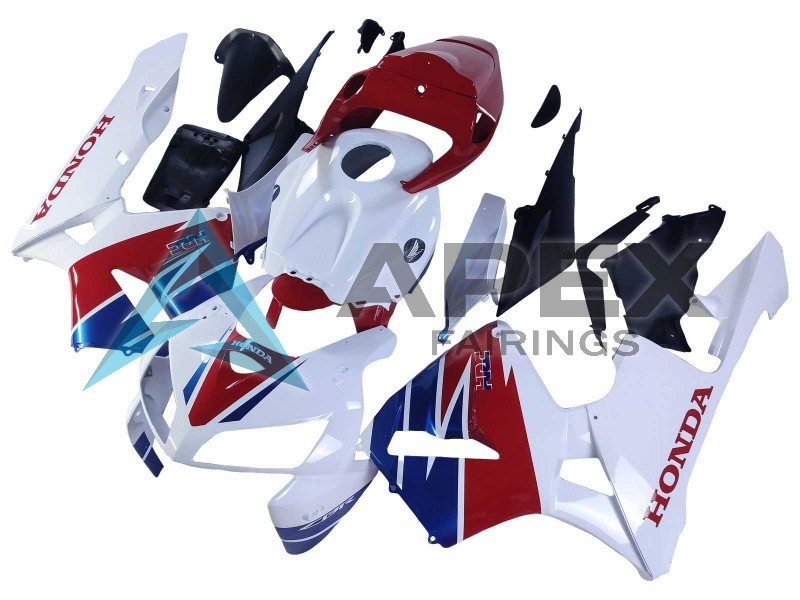 White Red Blue HRC - Honda CBR600RR (2005-2006) ABS Fairings | Apex Fairings — view 2