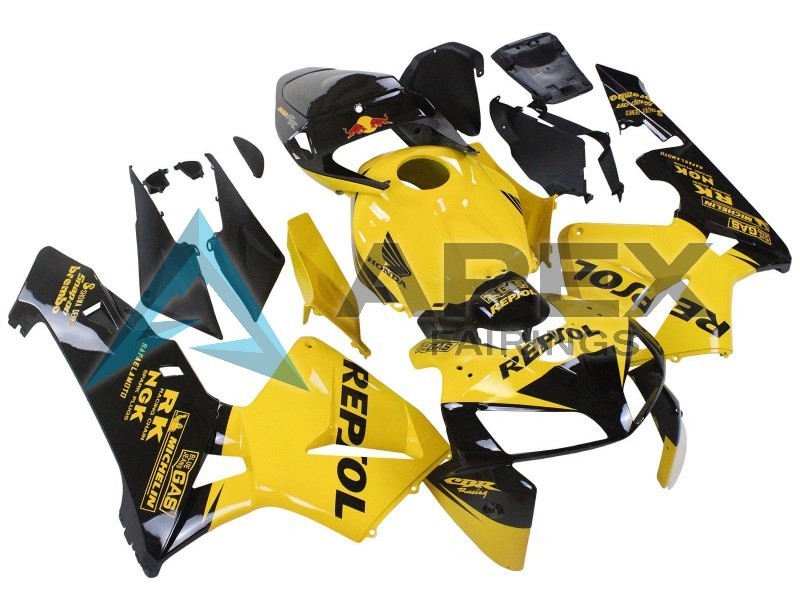 Yellow Black Repsol - Honda CBR600RR (2005-2006) ABS Fairings | Apex Fairings — view 3