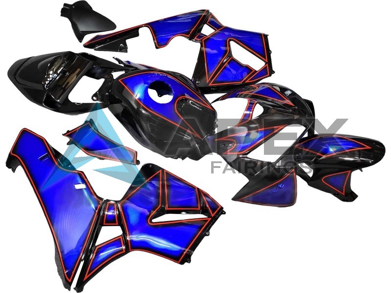 Blue Black with Red Line - Honda CBR600RR (2005-2006) ABS Fairings | Apex Fairings — view 3