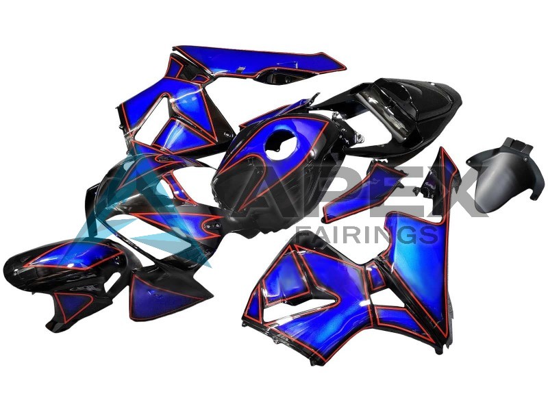Blue Black with Red Line - Honda CBR600RR (2005-2006) ABS Fairings | Apex Fairings — view 4