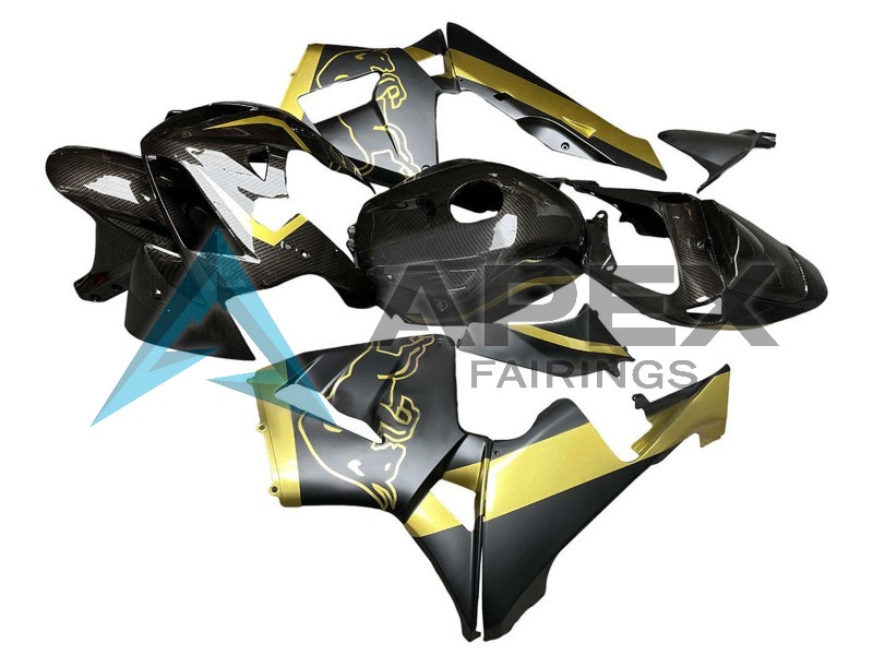 Black Gold Carbon Fiber - Honda CBR600RR (2005-2006) ABS Fairings | Apex Fairings — view 3