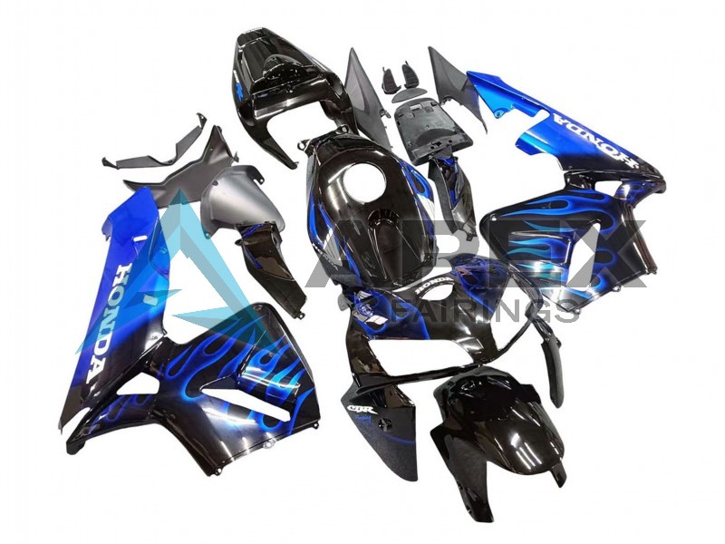Glossy Black Blue Flame - Honda CBR600RR (2005-2006) ABS Fairings | Apex Fairings — view 2