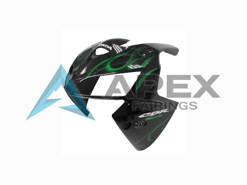 Glossy Black Green Flame - Honda CBR600RR (2005-2006) ABS Fairings | Apex Fairings — view 4