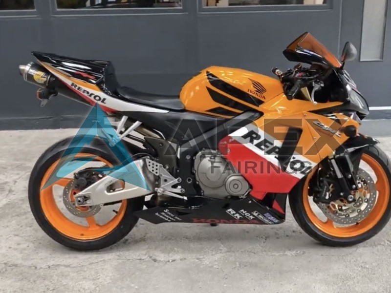 Black Orange White Red Repsol - Honda CBR600RR (2005-2006) ABS Fairings | Apex Fairings — view 2