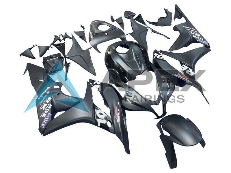 Matte Black White Repsol - Honda CBR600RR (2007-2008) ABS Fairings | Apex Fairings — view 2