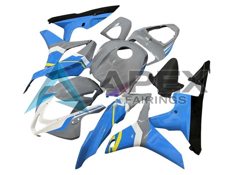Nardo Grey Blue White Glossy Black - Honda CBR600RR (2007-2008) ABS Fairings | Apex Fairings — view 3