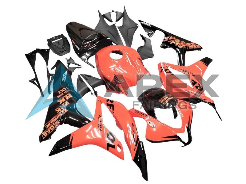 Orange Glossy Black Repsol - Honda CBR600RR (2007-2008) ABS Fairings | Apex Fairings — view 2