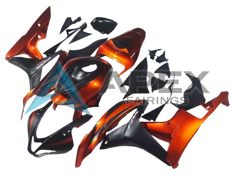 Orange Matte Black - Honda CBR600RR (2007-2008) ABS Fairings | Apex Fairings — view 2