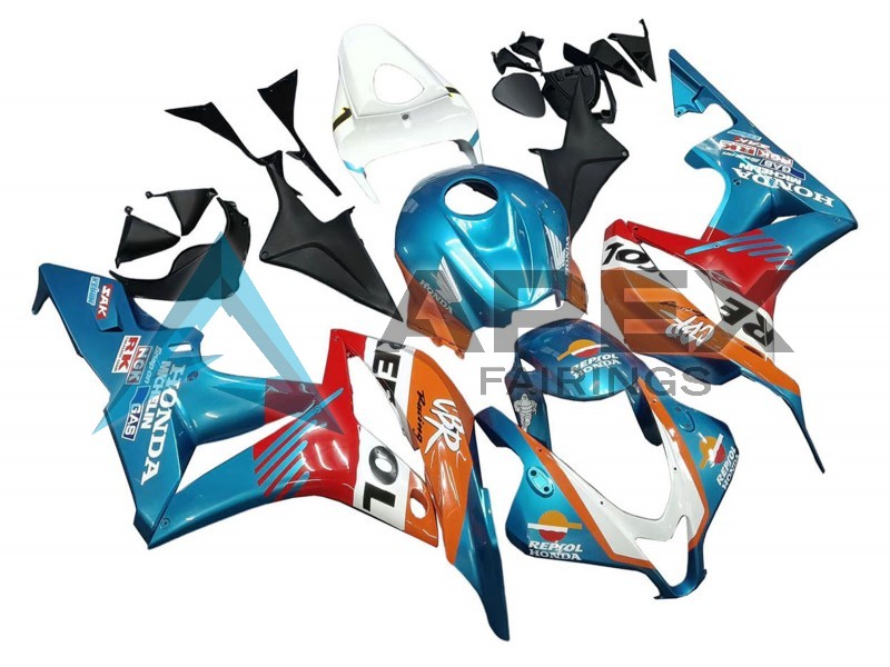 Orange White Red Blue Repsol - Honda CBR600RR (2007-2008) ABS Fairings | Apex Fairings — view 2