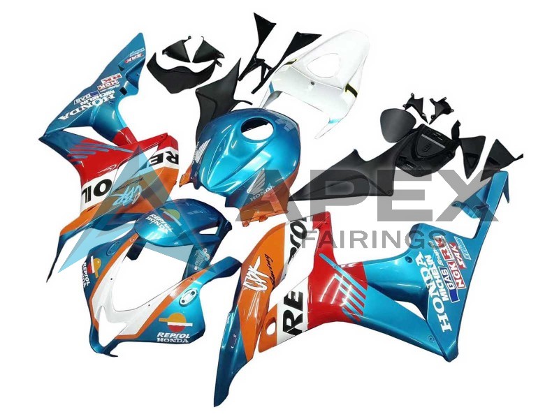 Orange White Red Blue Repsol - Honda CBR600RR (2007-2008) ABS Fairings | Apex Fairings — view 3