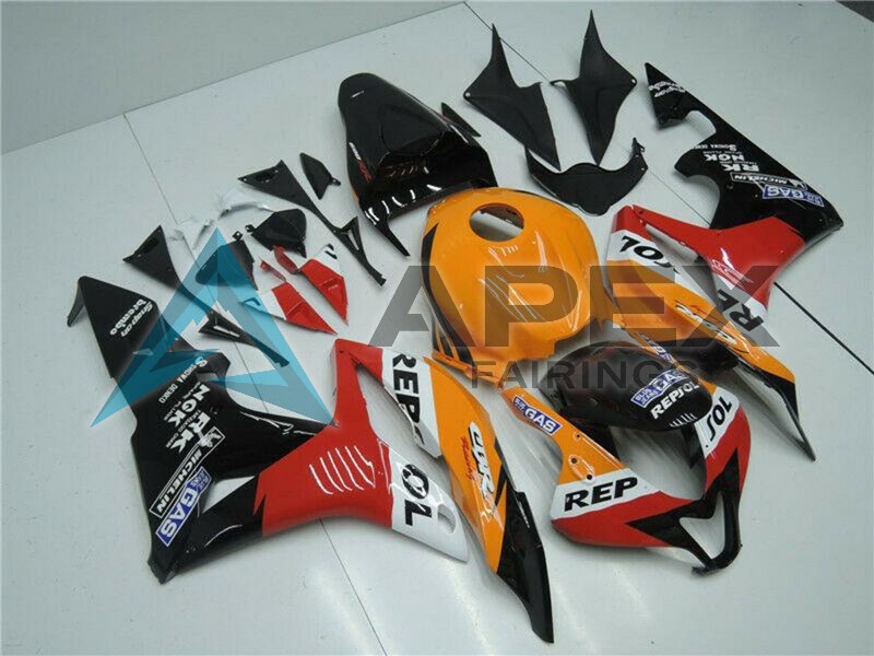 Orange White Red Glossy Black Repsol - Honda CBR600RR (2007-2008) ABS Fairings | Apex Fairings — view 3