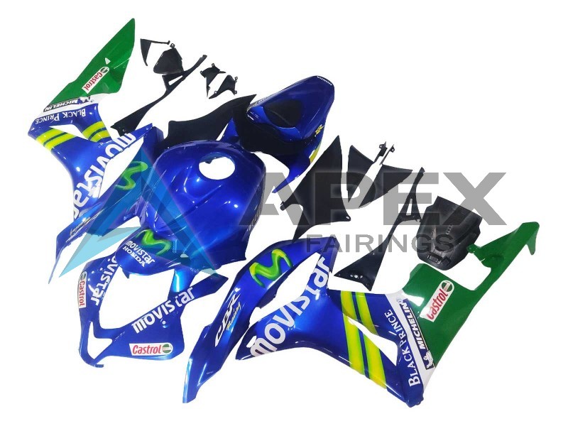 Blue Green MoviStar Castrol - Honda CBR600RR (2007-2008) ABS Fairings | Apex Fairings — view 2