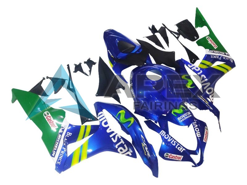 Blue Green MoviStar Castrol - Honda CBR600RR (2007-2008) ABS Fairings | Apex Fairings — view 3