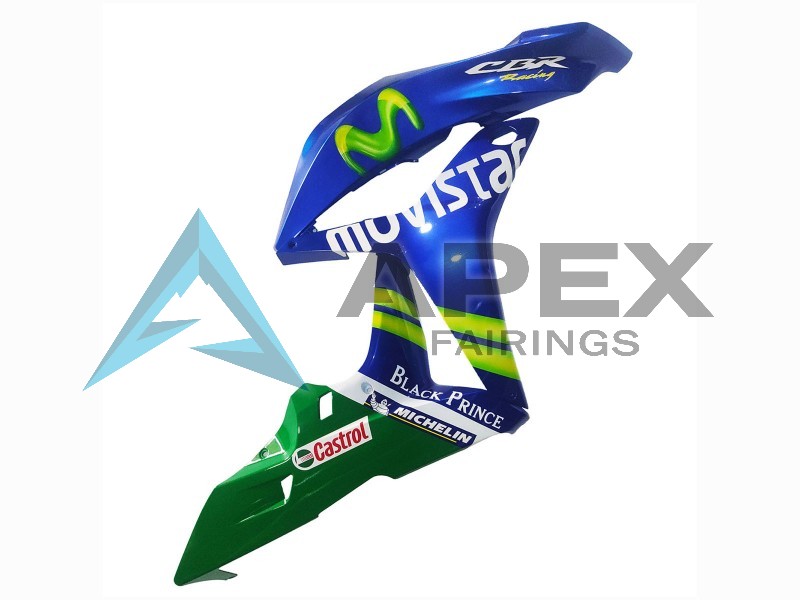 Blue Green MoviStar Castrol - Honda CBR600RR (2007-2008) ABS Fairings | Apex Fairings — view 4