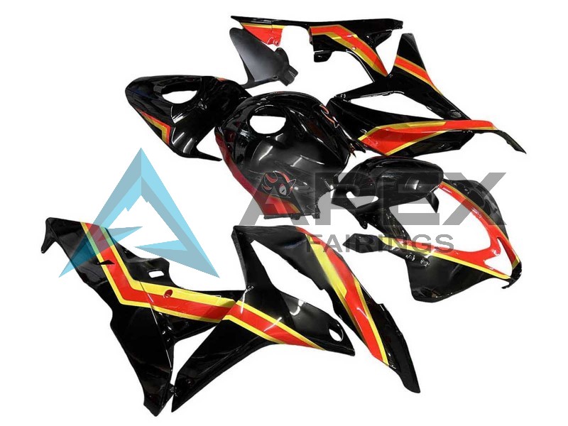 Red Gold Glossy Black - Honda CBR600RR (2007-2008) ABS Fairings | Apex Fairings — view 2